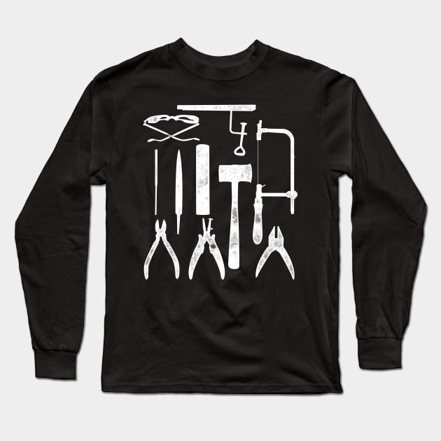 Metalsmithing Jewelry Maker Tools Long Sleeve T-Shirt by Giggias